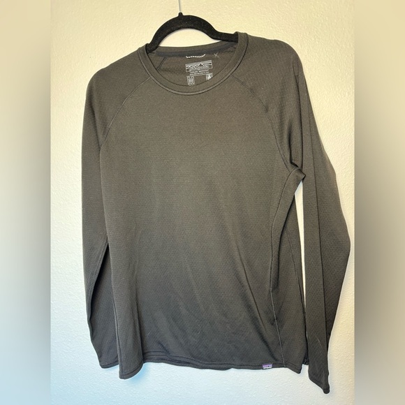 Mens Gray Patagonia Midweight Capilene Baselayer Shirt Crew Neck Long Sleeve M - Picture 1 of 4